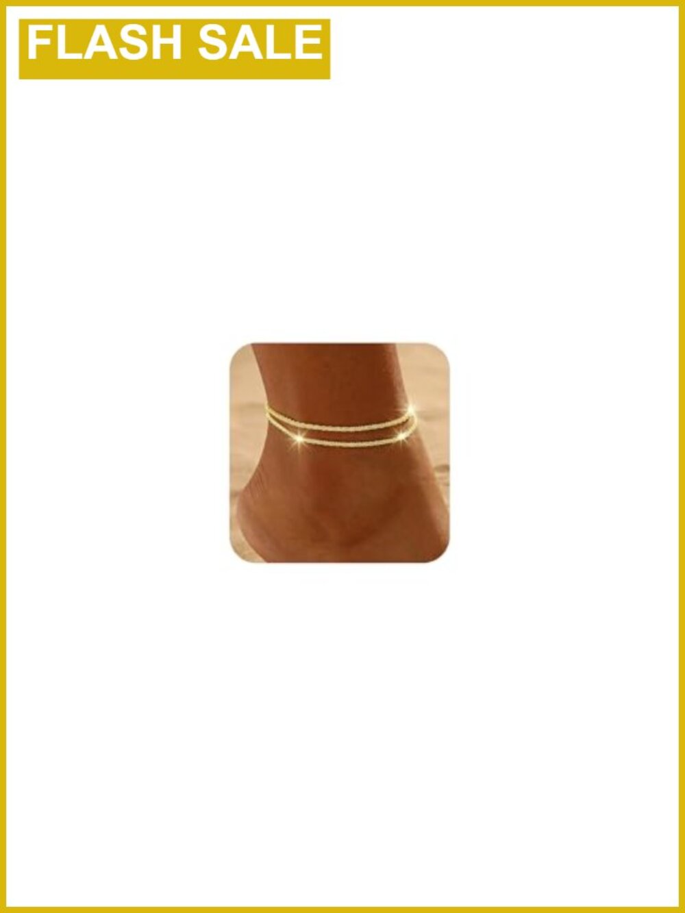 Gold Plated Dainty 3-Strand Herringbone Ankle Bracelet Adjustable